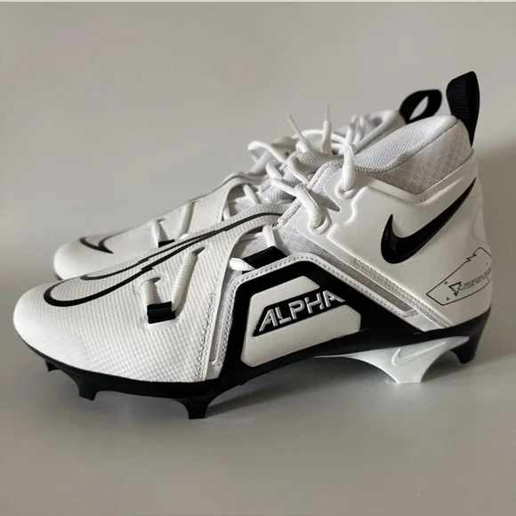 NIKE Alpha Menace Pro 3 White/Black Football Cleats Men's Size 9 DM1788-103